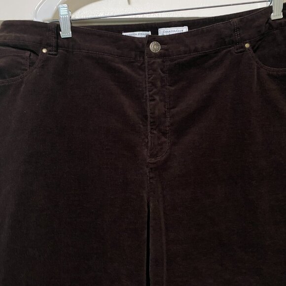 Charter Club Woman, Pop Fit, Lexington straight, brown corduroy pants, size 22W - Picture 3 of 15